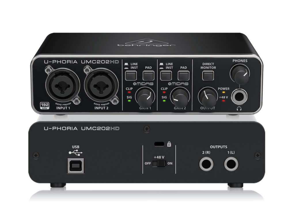 interface de áudio Behringer UMC 202HD